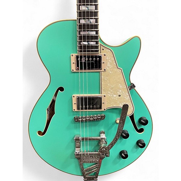 Used D'Angelico Deluxe SS LE Matte Surf Green #29/50 Hollow Body Electric Guitar