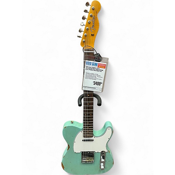 Used 2022 Fender LTD 61 Telecaster Relic Aged Daphne Blue Sparkle Solid Body Electric Guitar