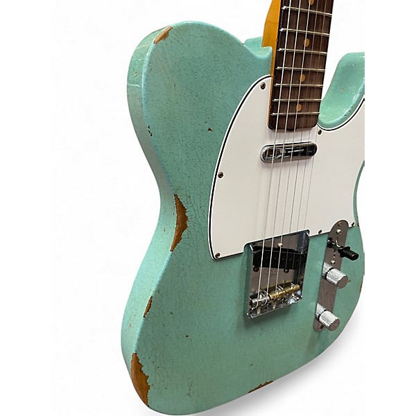 Used 2022 Fender LTD 61 Telecaster Relic Aged Daphne Blue Sparkle Solid Body Electric Guitar