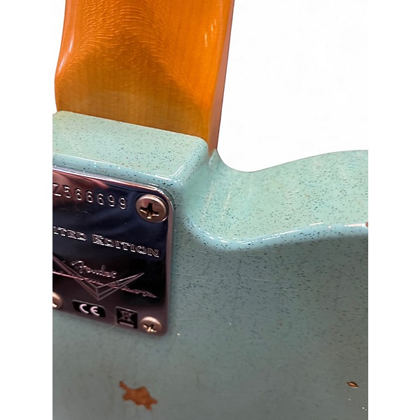 Used 2022 Fender LTD 61 Telecaster Relic Aged Daphne Blue Sparkle Solid Body Electric Guitar