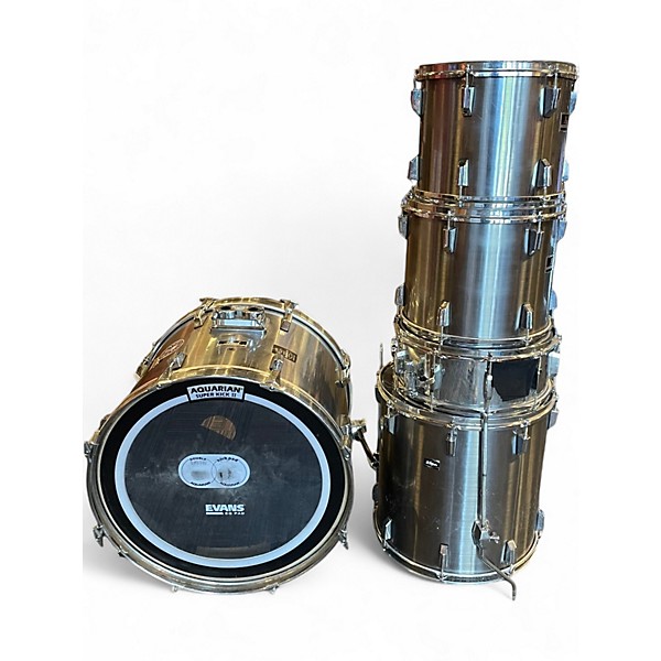 Used Pearl 5 Piece Export Chrome Silver Drum Kit