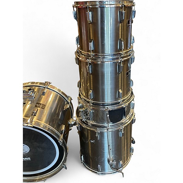 Used Pearl 5 Piece Export Chrome Silver Drum Kit