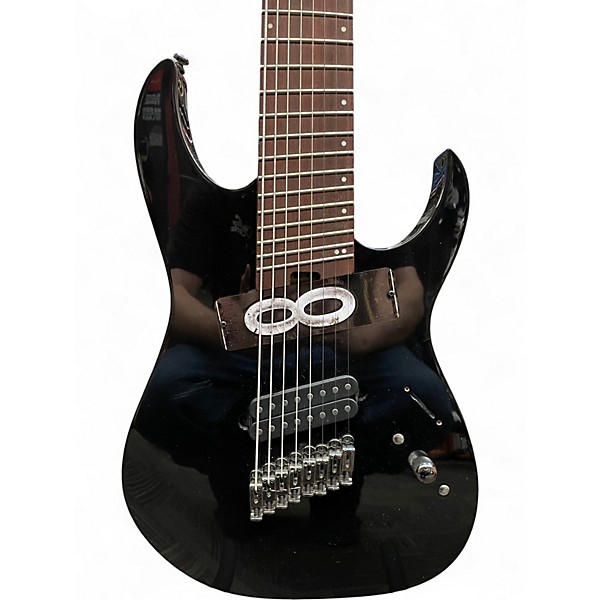 Used Ibanez RGMS8 Black Solid Body Electric Guitar
