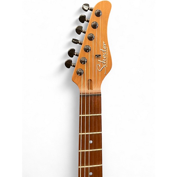 Used Schecter Guitar Research Traditional Pro Trans Blue Solid Body Electric Guitar