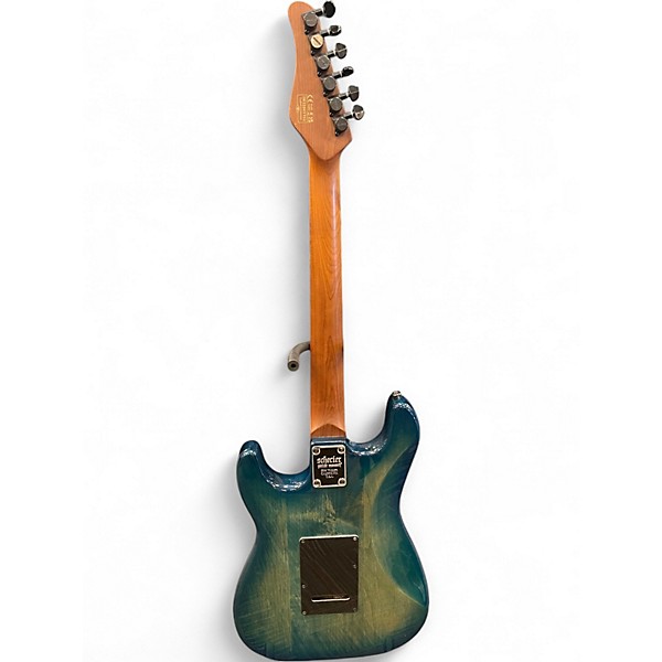 Used Schecter Guitar Research Traditional Pro Trans Blue Solid Body Electric Guitar