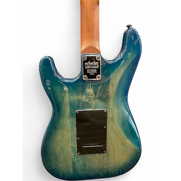 Used Schecter Guitar Research Traditional Pro Trans Blue Solid Body Electric Guitar