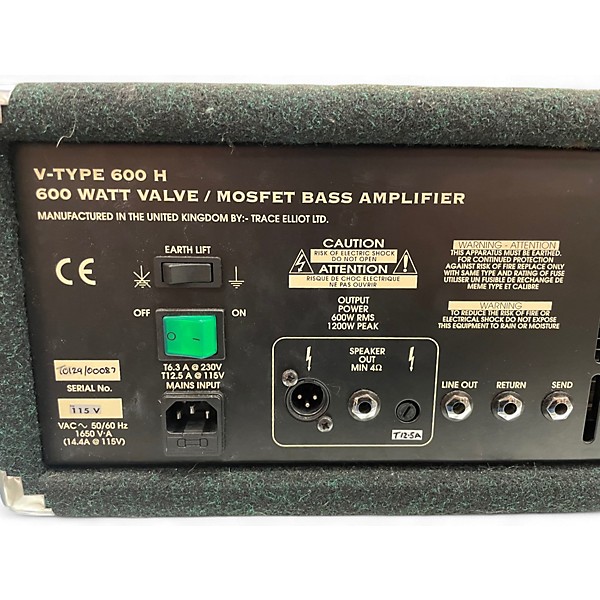 Used Trace Elliot V-TYPE 600 H  Tube Bass Amp Head