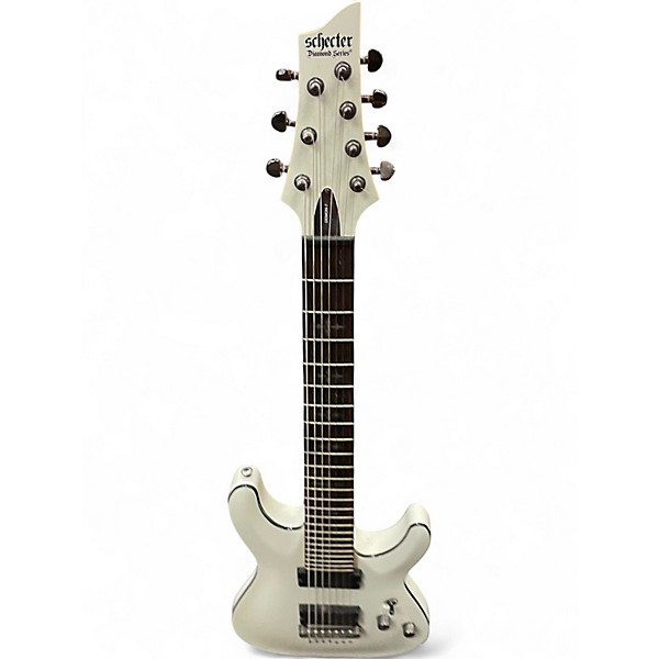 Used Schecter Guitar Research Demon 7 String white Solid Body Electric Guitar