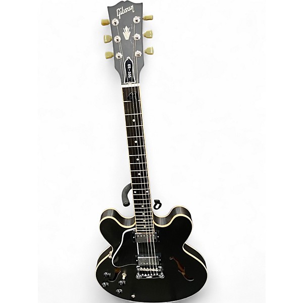 Used Gibson ES335 Left Handed Satin Black Hollow Body Electric Guitar