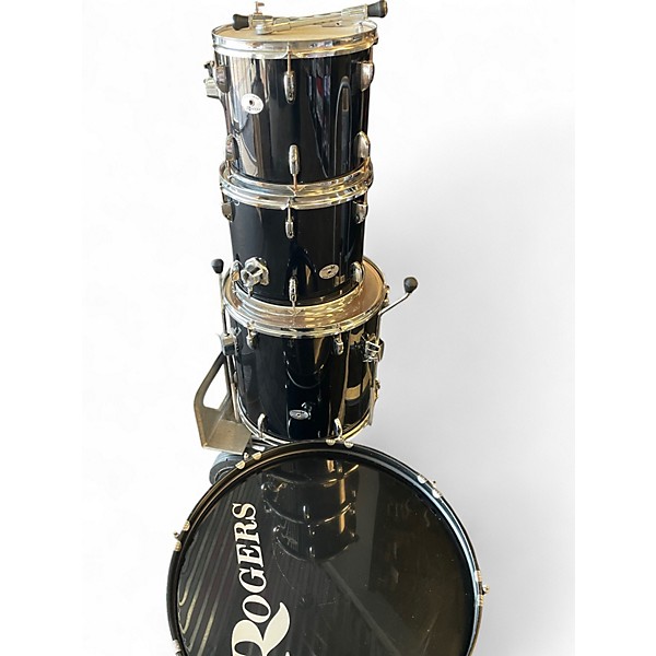 Used Rogers 4 Piece 4 Piece Black Drum Kit