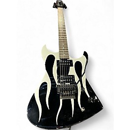 Used Washburn DD61 Black with Silver Flames Solid Body Electric Guitar