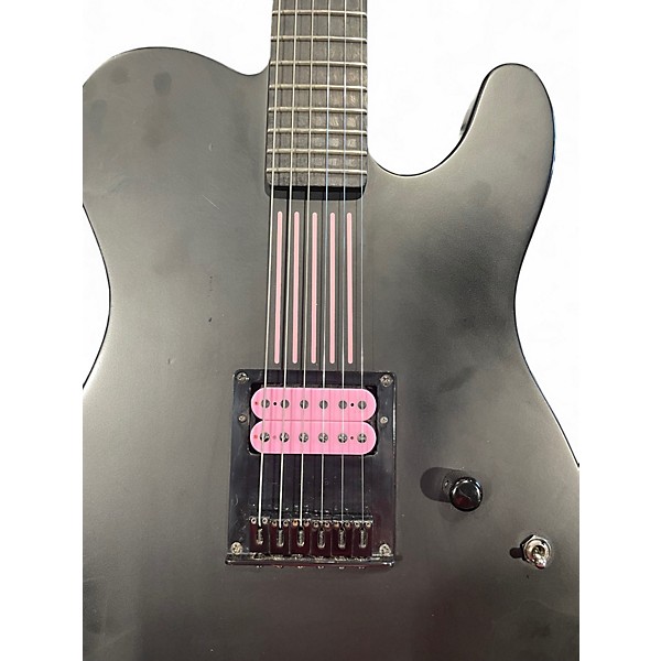 Used Schecter Guitar Research Machine Gun Kelly PT Black With Hot Pink Lines Solid Body Electric Guitar