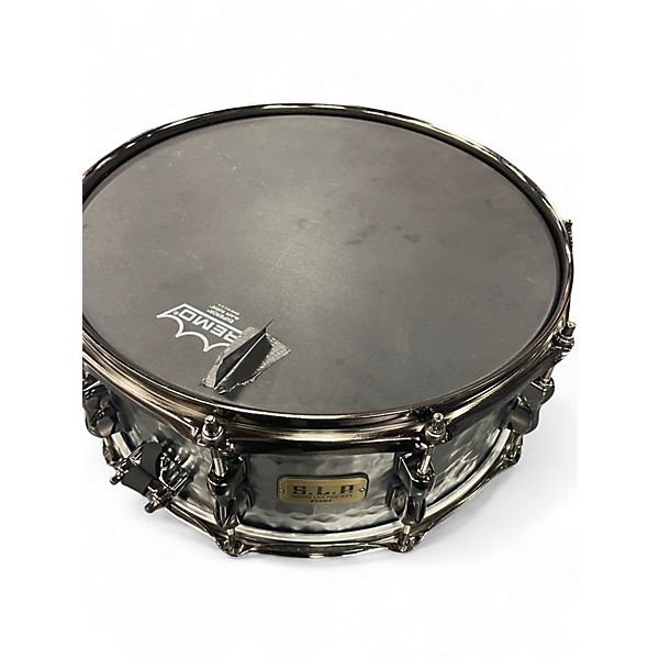 Used TAMA 14in SLP expressive hammered snare Black and Silver Drum