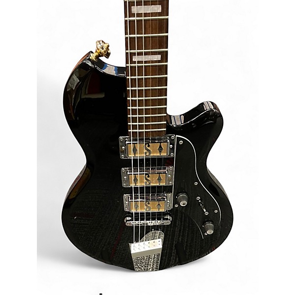 Used Supro 2030BM Hampton Black Solid Body Electric Guitar