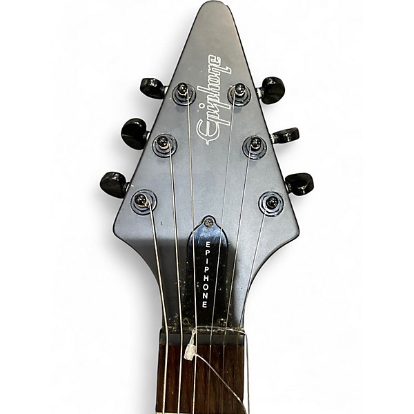 Used Epiphone Gothic 1958 Flying v Black Solid Body Electric Guitar