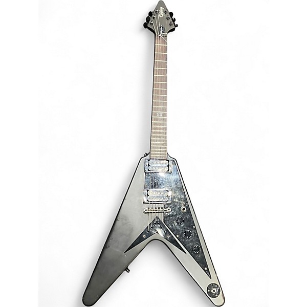 Used Epiphone Gothic 1958 Flying v Black Solid Body Electric Guitar