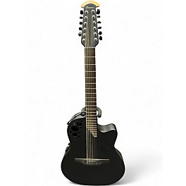 Used Ovation 2058TX5 Black 12 String Acoustic Electric Guitar