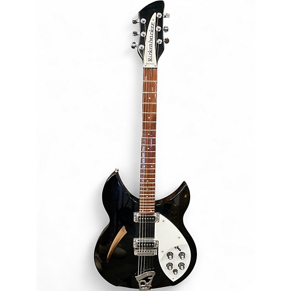 Used Rickenbacker 330 Jetglo Black Hollow Body Electric