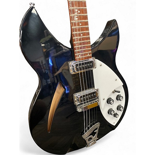 Used Rickenbacker 330 Jetglo Black Hollow Body Electric