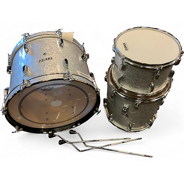 Used Pearl 3 Piece PRESIDENT SERIES Silver Sparkle Drum Kit