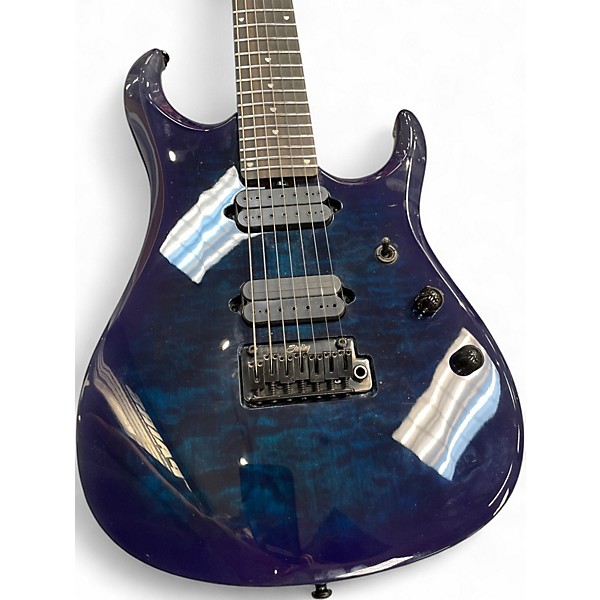 Used Sterling by Music Man JP157DQM 7-STRING Blue Solid Body Electric Guitar