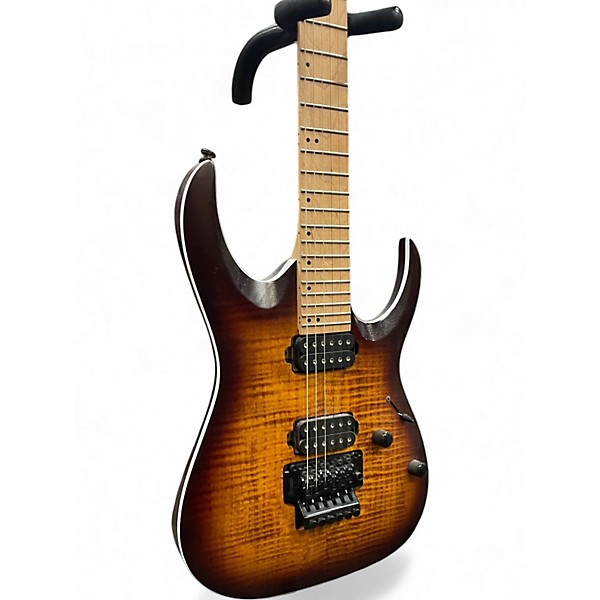 Used Ibanez RGAR42MFMT Brown Sunburst Solid Body Electric Guitar