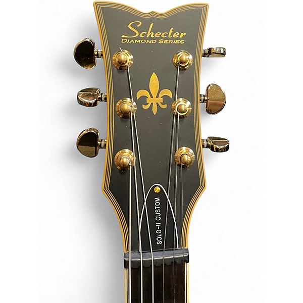 Used Schecter Guitar Research Solo Custom II Satin Black Solid Body Electric Guitar