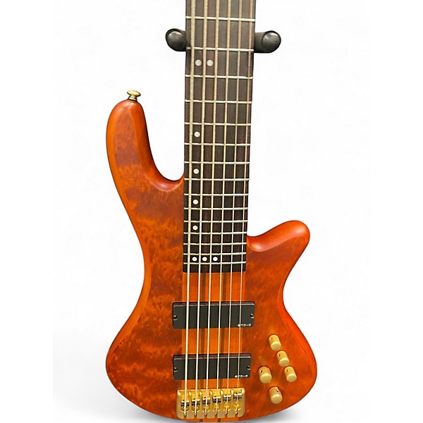 Used Schecter Guitar Research Stiletto Studio 6 String Walnut Electric Bass Guitar