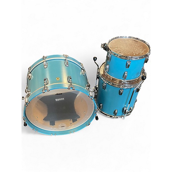 Used 2022 Ludwig 3 Piece Classic Maple FAB HERITAGE BLUE Drum Kit