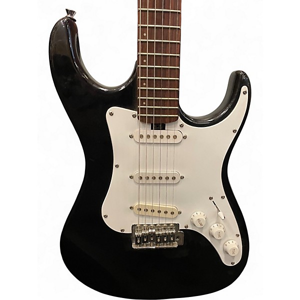 Used Lyon By Washburn Stratocaster Black Solid Body Electric Guitar