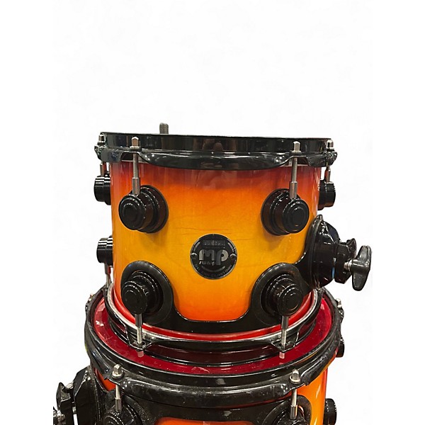 Used DW 5 Piece Collector's All Maple Cherry Yellow Burst Drum Kit
