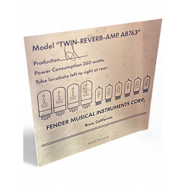 Used Fender 1965 Reissue Twin Reverb 85W 2x12 Tube Guitar Combo Amp