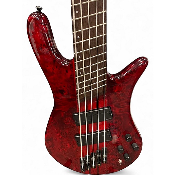 Used Spector NS Dimension 5 Inferno Red Electric Bass Guitar