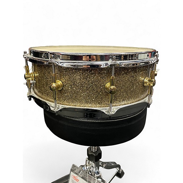Used Custom Built 5X14 KELLER 8-PLY MAPLE GINGER GLASS GLITTER Drum
