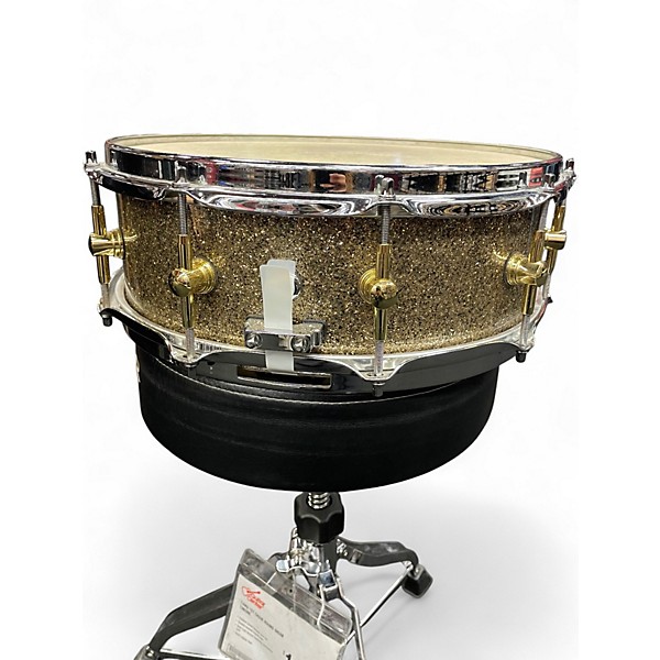 Used Custom Built 5X14 KELLER 8-PLY MAPLE GINGER GLASS GLITTER Drum