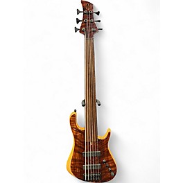 Used Prat 6 String Fretless Natural Electric Bass Guitar