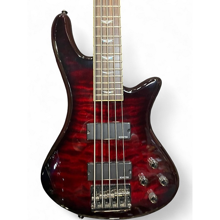 ベース SCHECTER Stiletto Extreme-5 Schecter Stiletto Extreme 5 Bass Guitar - Black Cherry