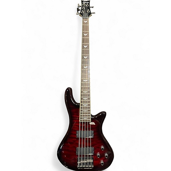 ベース SCHECTER Stiletto Extreme-5 Schecter Stiletto Extreme 5 Bass Guitar - Black Cherry