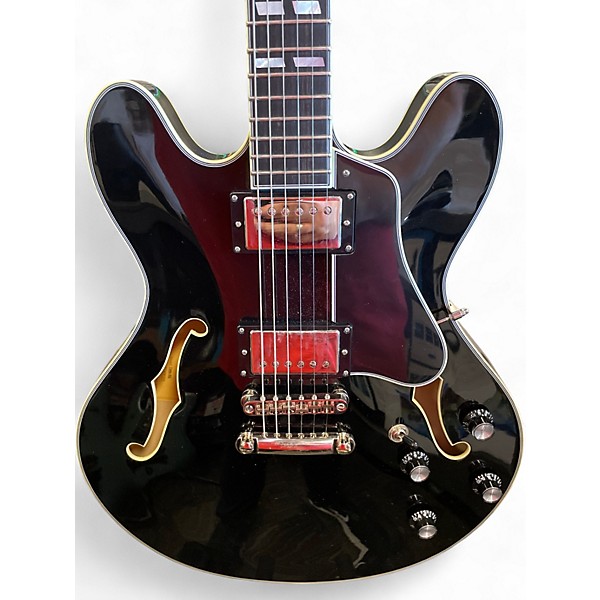 Used Eastman T-486 Black Hollow Body Electric Guitar