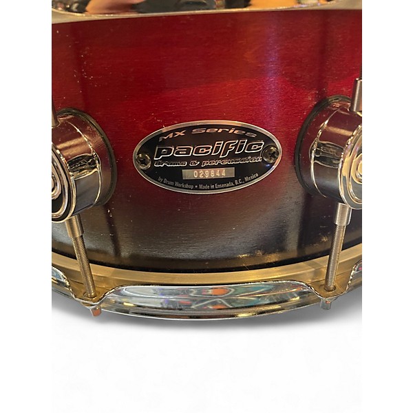 Used PDP by DW 14in Mx Series Snare Red to Black Fade Drum