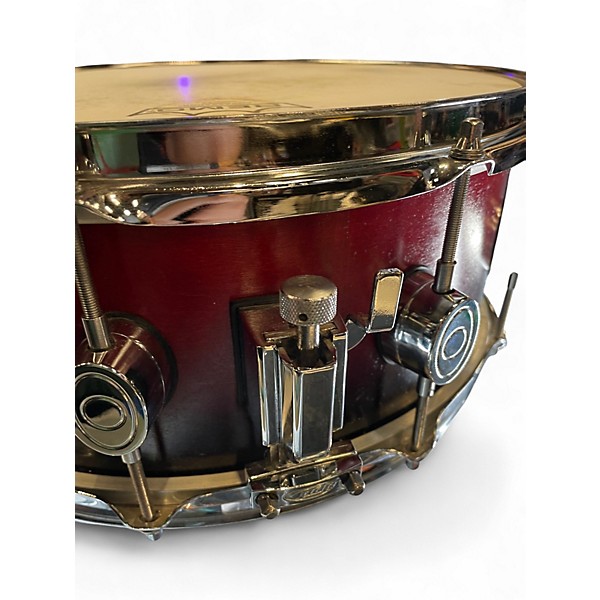 Used PDP by DW 14in Mx Series Snare Red to Black Fade Drum