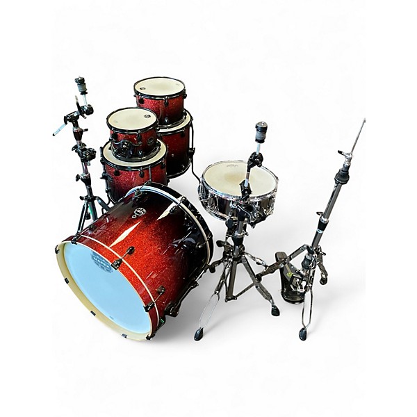 Used Mapex 6 Piece armory magma sparkle Drum Kit