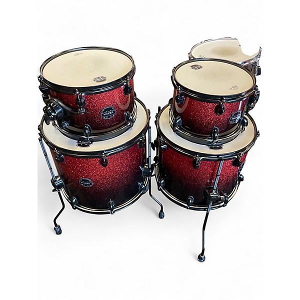 Used Mapex 6 Piece armory magma sparkle Drum Kit