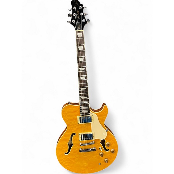 Used Greg Bennett Design by Samick RL-3/AM Quilted Maple Hollow Body Electric Guitar