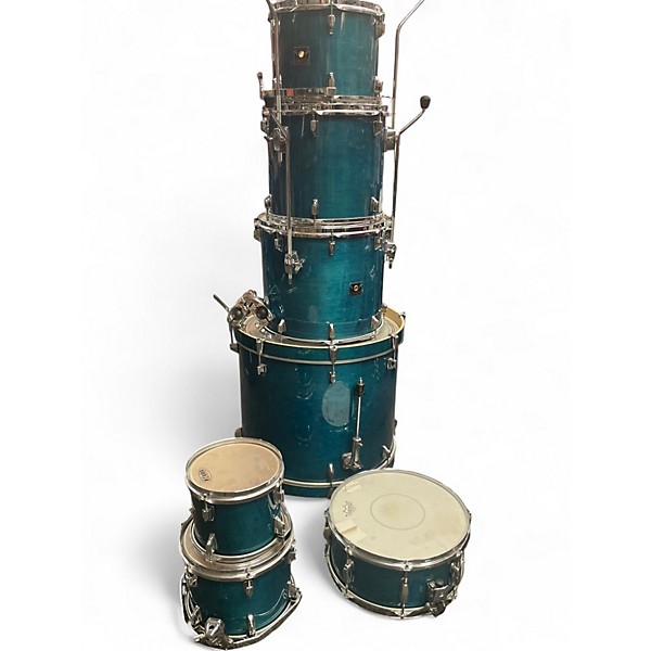 Used TAMA 7 Piece Superstar CLASSIC Blue Drum Kit