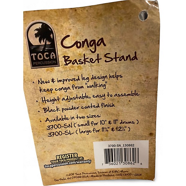 Used Toca 3700-SN Basket Conga Stand Percussion Stand