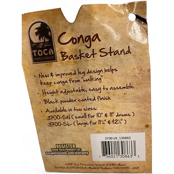 Used Toca 3700-LN Conga Basket Stand Percussion Stand