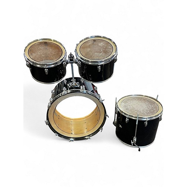 Vintage 1970s Slingerland 4 Piece 4 PC Drumset Black Drum Kit