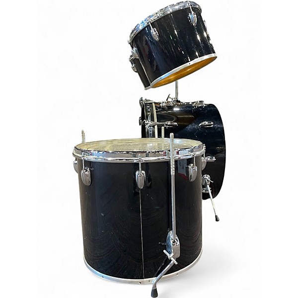 Vintage 1970s Slingerland 4 Piece 4 PC Drumset Black Drum Kit
