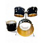 Vintage 1970s Slingerland 4 Piece 4 PC Drumset Black Drum Kit